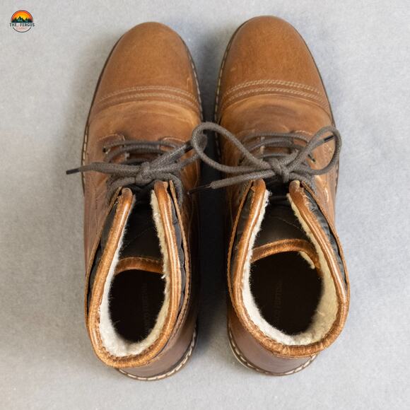 Franco Fortini Blake Chukka Boots Brown Leather Faux Fur Lace-Up Men's Size 13M - Picture 6 of 12